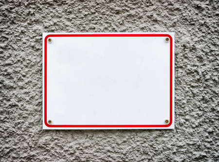 blank sign at a wallの写真素材