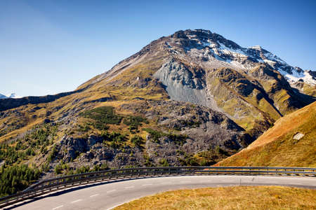 country road at the european alpsの写真素材