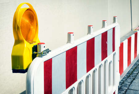 modern security barrier at a construction siteの写真素材