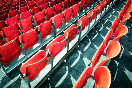 rows of chairs - outdoors - photoの写真素材