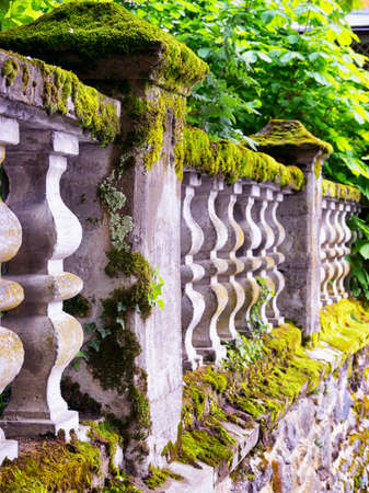 old balustrade at a historic buildingの写真素材