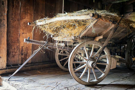 old cart at a farmの写真素材