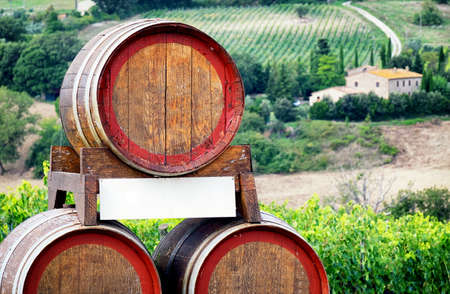 wine casks at the tuscany at a vineyard
