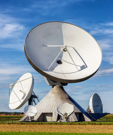 group of modern satellite dishes - radio telescopes