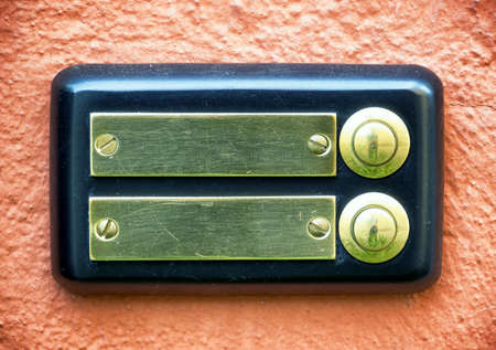 bell button - close up  - with space for textの写真素材