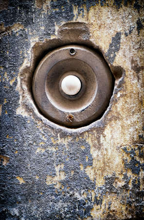 old bell button - close up  - with space for text
