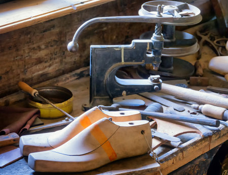 old workbench at a repair shopのeditorial素材