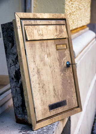 old rusty letterbox - close upの写真素材