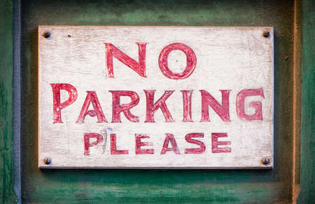 no parking sign at a garageの写真素材