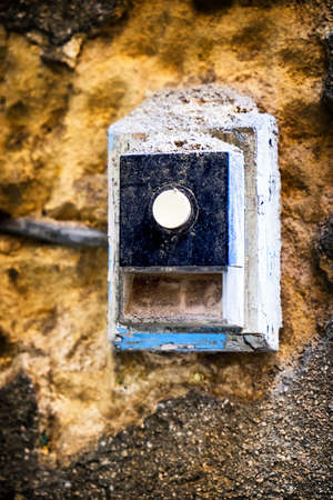 old bell button - close up  - with space for text