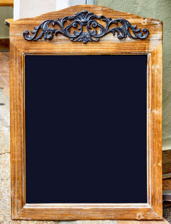 old wooden black board with space for textの写真素材