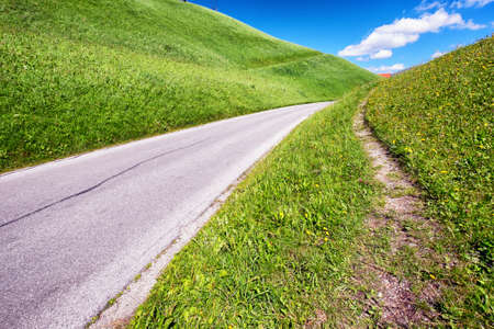 contry road at the alpsの写真素材