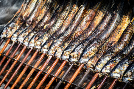typical bavarian steckerlfisch at the oktoberfest - germany