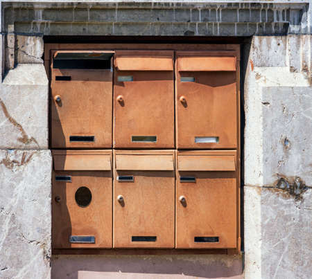 old rusty letterbox - close upの写真素材