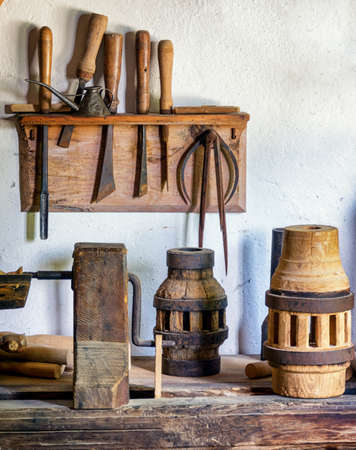 old workbench at a repair shop