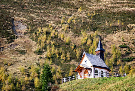 old chapel at the europeans alpの写真素材
