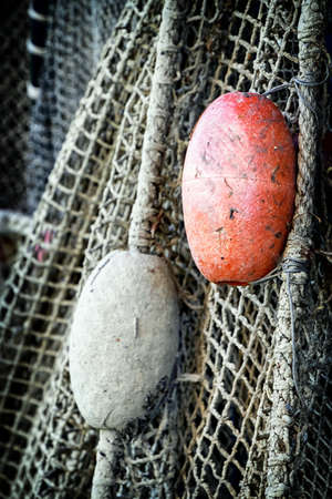 part of an old fishing netの写真素材