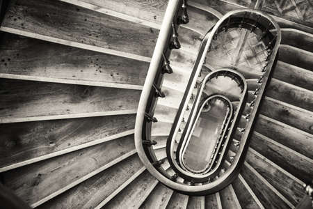 old spircal staircase - wooden steps