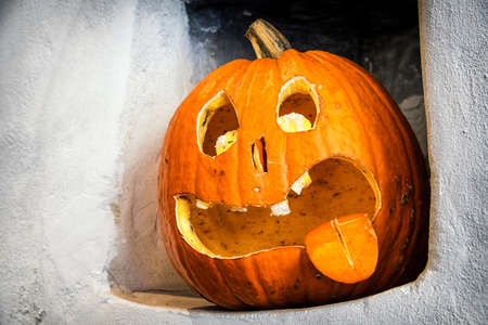 halloween pumpkin with tongue - photoの写真素材