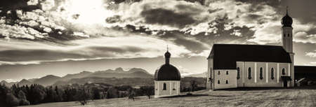 historic chapel and church at the european alps - irschenberg - germany - wilpartingの写真素材