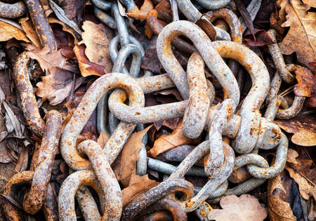 old rusty chain at a construction site
