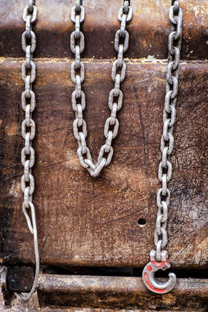 old rusty chain at a construction siteの写真素材