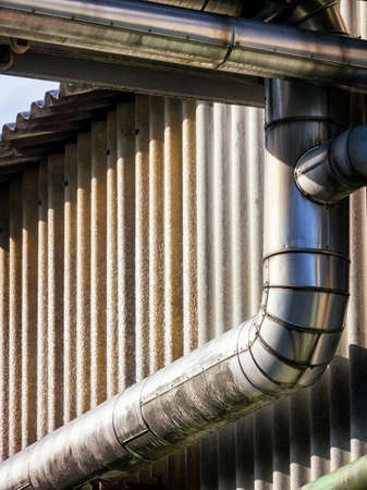 modern steel wall and roof gutter - nice background