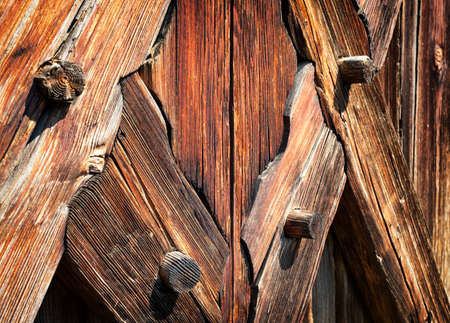 wooden wall at a stableの写真素材