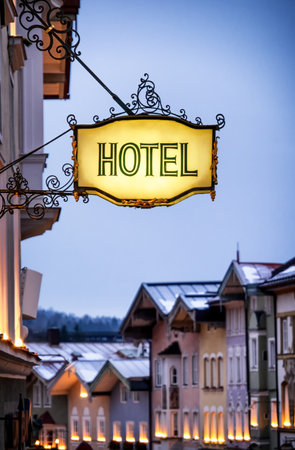 antique hotel sign in germanyのeditorial素材