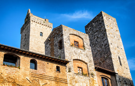 historic building in san gimignano - tuscany - italyのeditorial素材