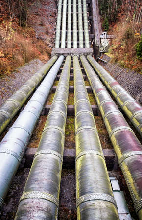 old pipeline at a factoryの写真素材