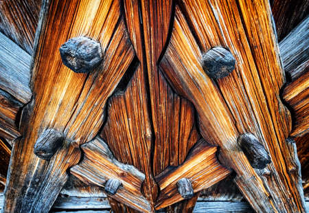 wooden wall at a stableの写真素材