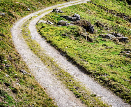 old country road at the alpsの写真素材