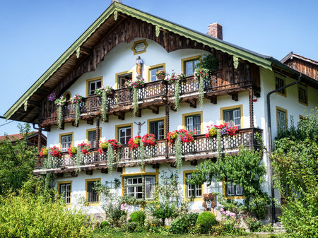 typical old fashioned farmhouse in bavariaのeditorial素材