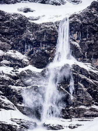 snowslide at the european alps