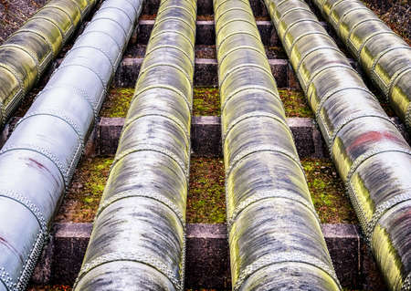 old pipelines at a factory