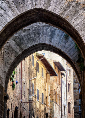 old town of san gimignano - tuscany - italyの写真素材