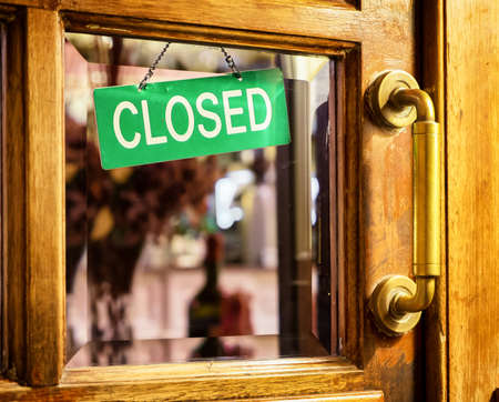 closed sign at a shop - nice backgroundの写真素材