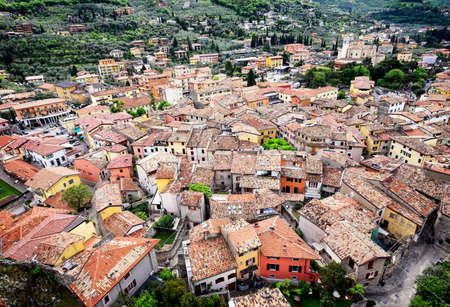 old town of malcesine at the garda lakeの写真素材