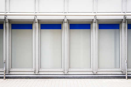 empty window displays at a store in paris - nice backgroundの写真素材