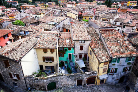 old town of malcesine at the garda lakeの写真素材