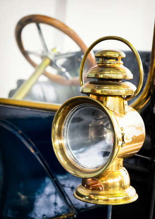 old lantern at a historic carの写真素材