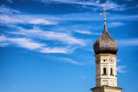 typical bavarian church near the european alpsの写真素材