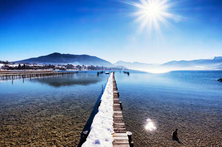 tegernsee lake in bavaria - winter