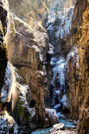 famous partnachklamm in garmisch-partenkirchen - bavaria - germanyの写真素材