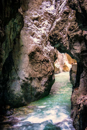 famous partnachklamm in garmisch-partenkirchen - bavaria - germanyの写真素材