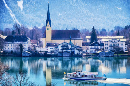 the village rottach-egern at the tegernsee lake - bavaria - germany