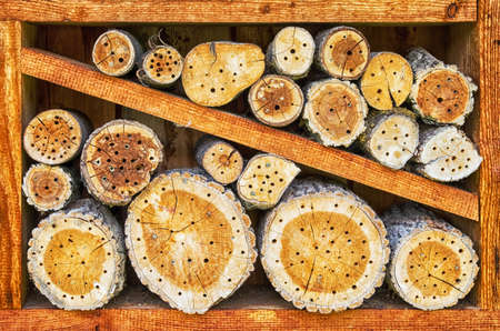 old insect house at a farmの写真素材