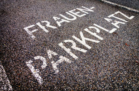 parking sign only for women in germanyの写真素材