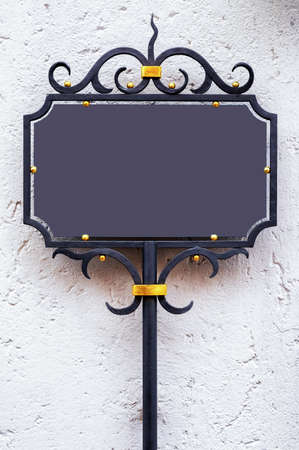 old blank metal sign with space for textの写真素材